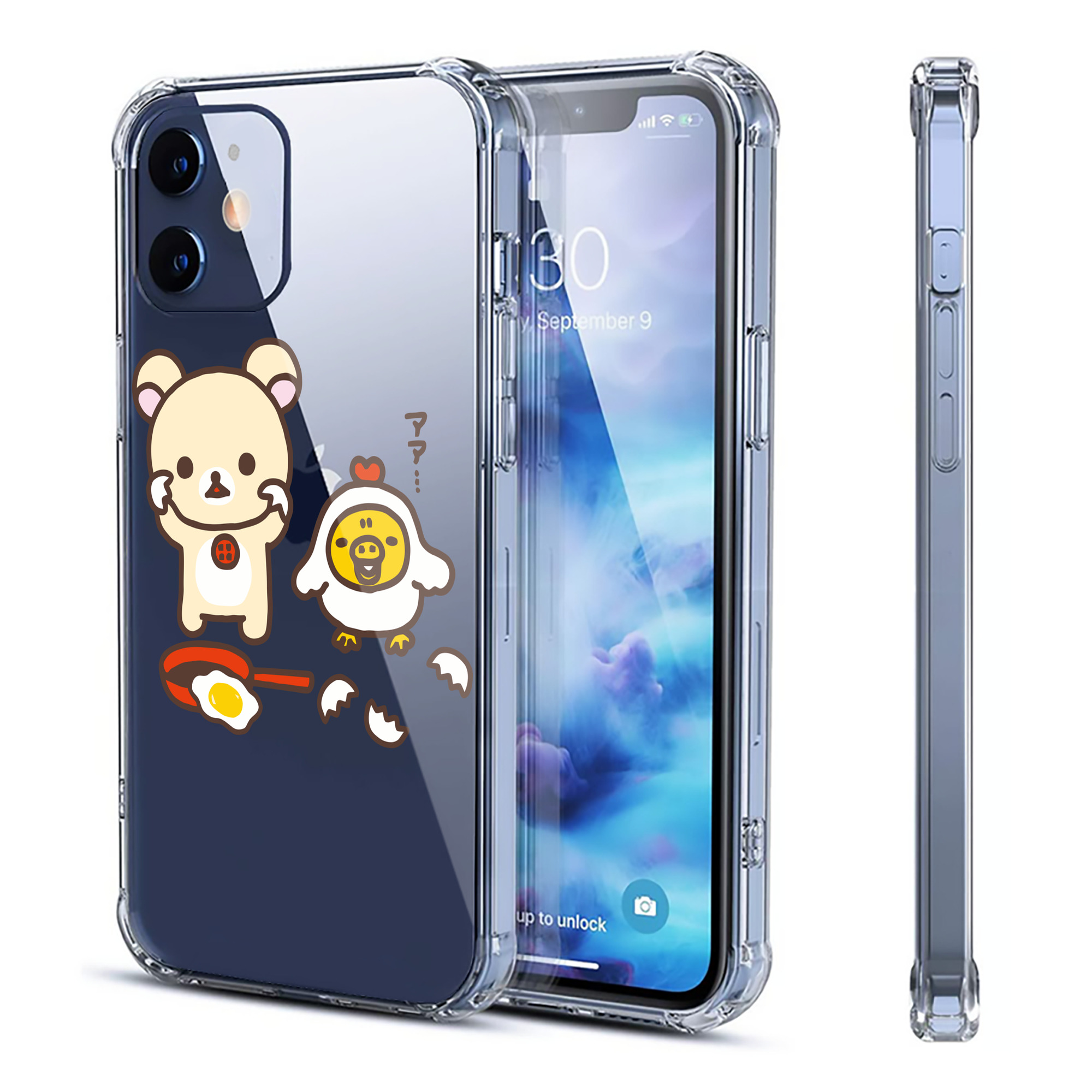 （画像用） リラックマ リラックマ キイロイトリ Rilakkuma Korilakkuma Kiiroitori 【iPhone 12シリーズ対応】透明スマホケース（クリアソフトケース）